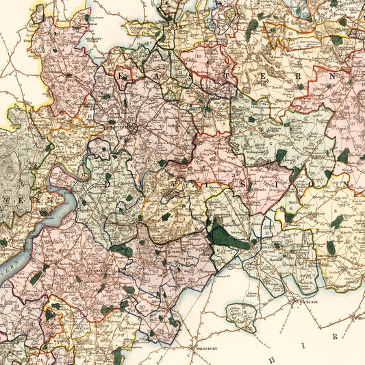 Vintage Map of Gloucester, England, 1831