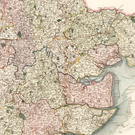 Vintage Map of Essex, England, 1831