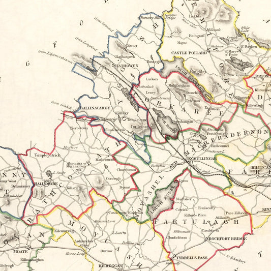 Vintage Map of County Westmeath, Ireland, 1846