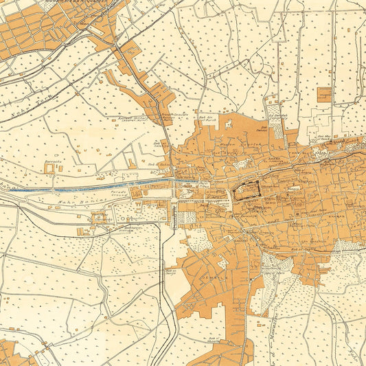 Vintage Map of Damascus, Syria, 1918