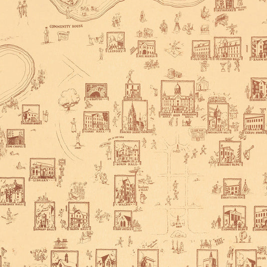 Vintage Map of University of Notre Dame Area, 1938