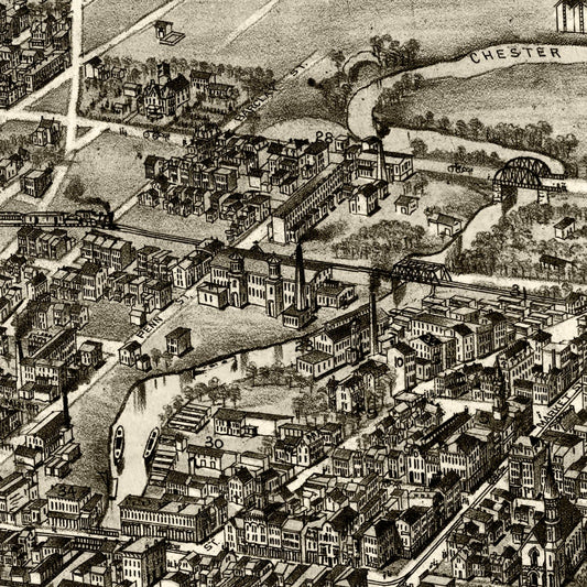 Vintage Map of Chester, Pennsylvania, 1895