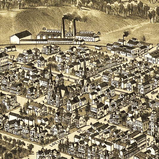 Vintage Map of Clearfield, Pennsylvania, 1895