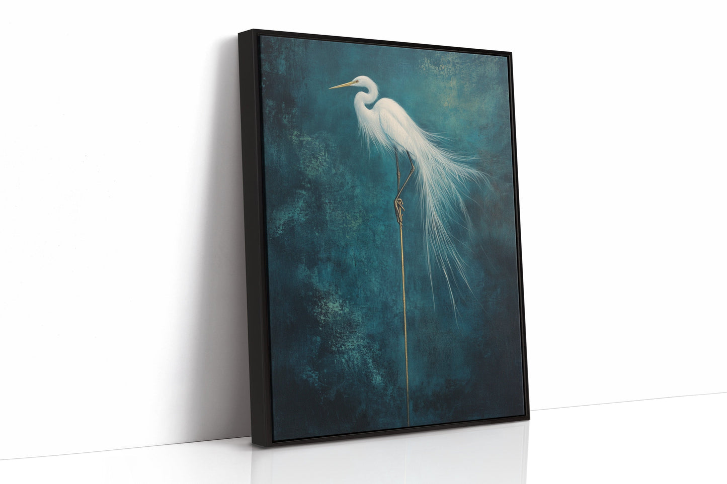 White Egret Wall Art - Minimalist Coastal Bird Print