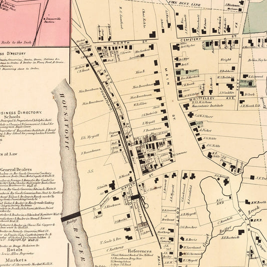 Vintage Map of Lanesville, Connecticut, 1867