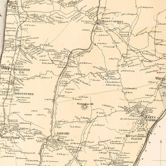 Vintage Map of Greenburgh, New York, 1867