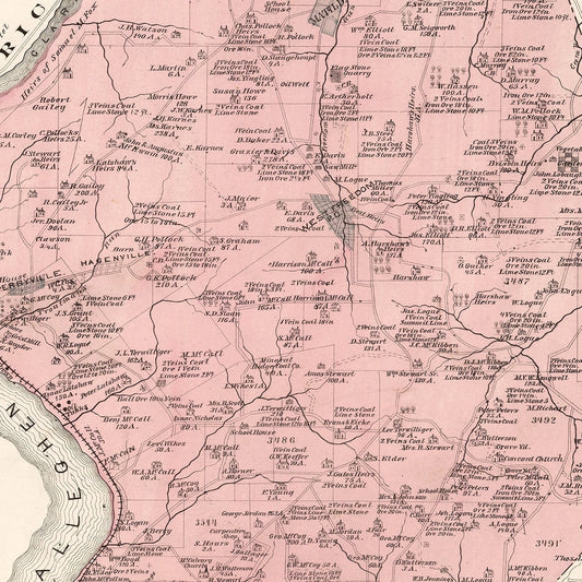 Vintage Map of Perry, Pennsylvania, 1877