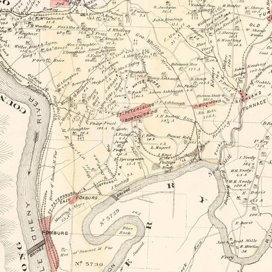 Vintage Map of Richland, Pennsylvania, 1877