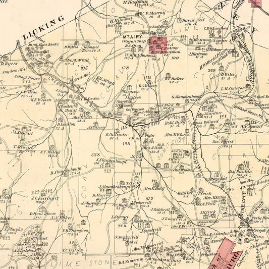 Vintage Map of Tory, Pennsylvania, 1877