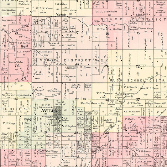Vintage Map of McDonald Township, Jasper County, Missouri, 1895