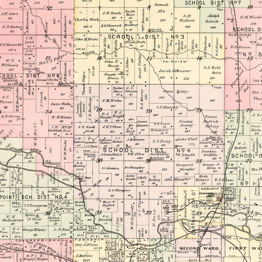 Vintage Map of Jasper County, Missouri, 1895