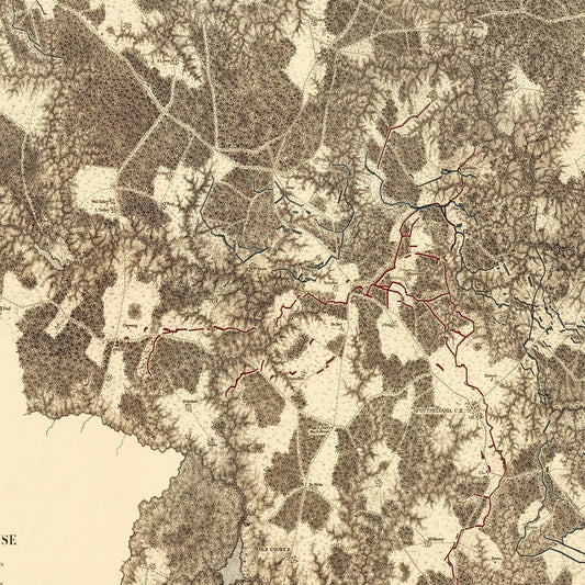 Vintage Map of the Battle of Spotsylvania Court House, 1869
