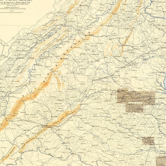 Vintage Map of the Gettysburg, Pennsylvania Region 1869