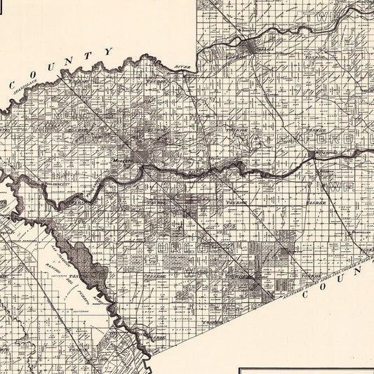 Vintage Map of Stanislaus County, California, 1906