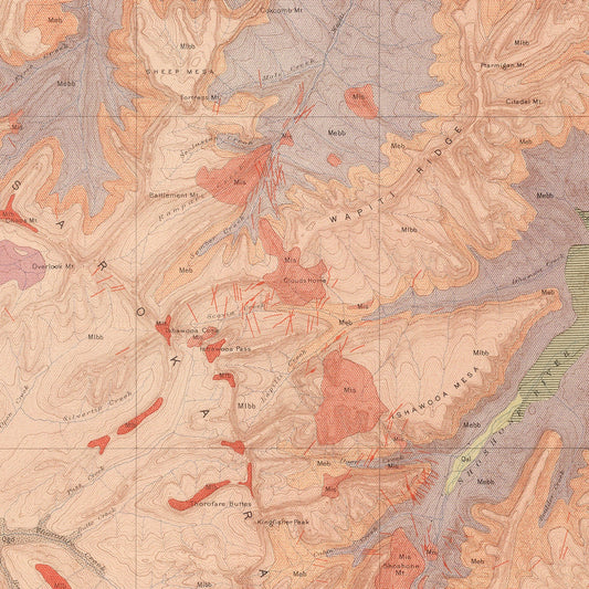 Vintage Map of Ishawooa Sheet, Wyoming, 1904