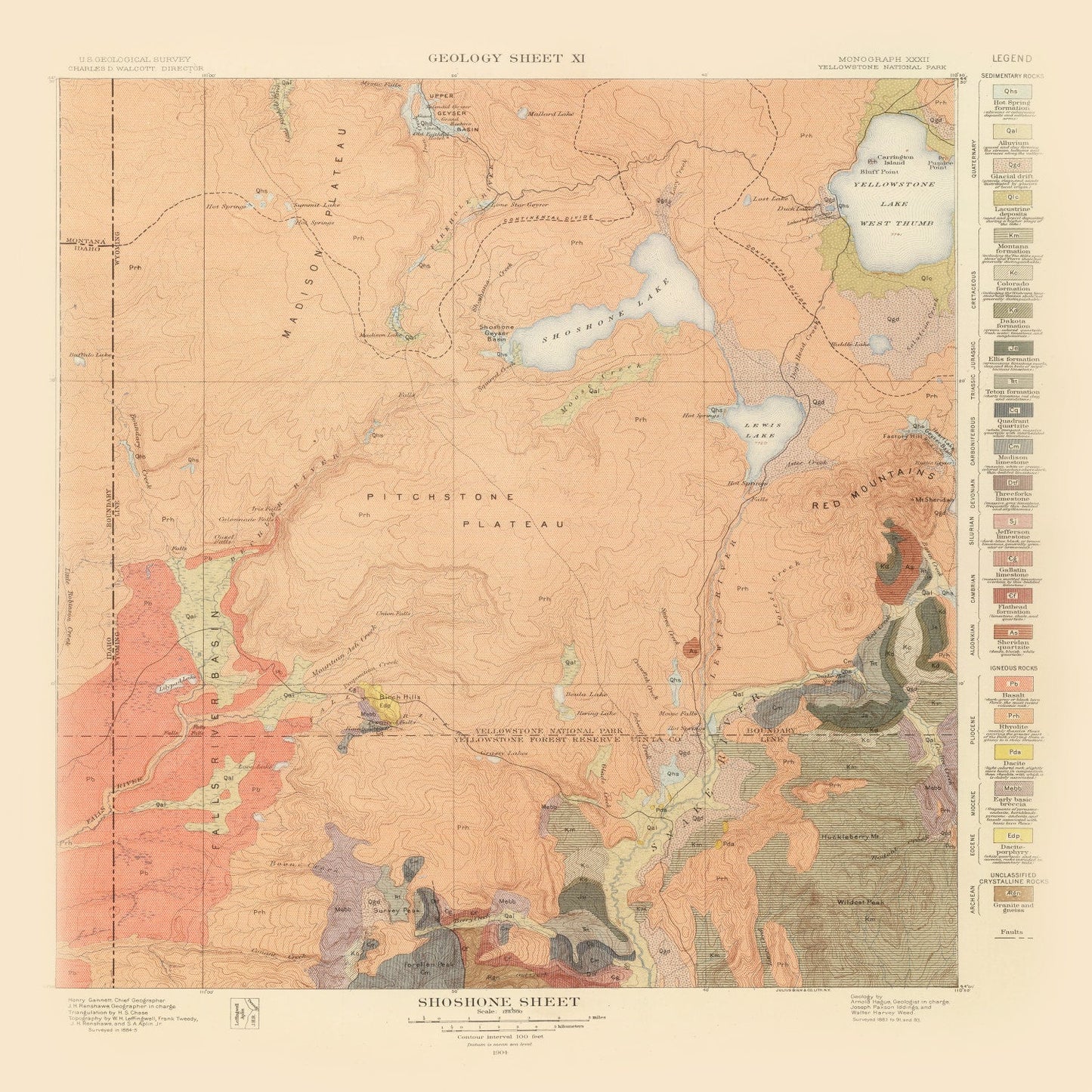 Vintage Map of Shoshone, Wyoming, 1904