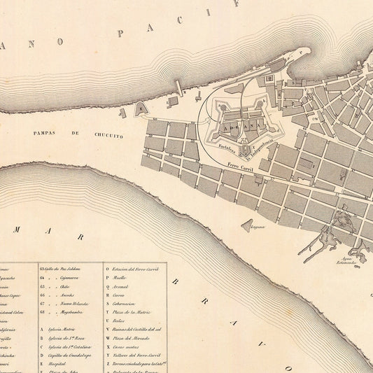 Vintage Map of Callao, Peru, 1865 | Wall Art