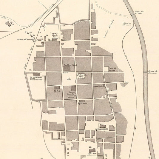 Vintage Map of Ica, Peru, 1865