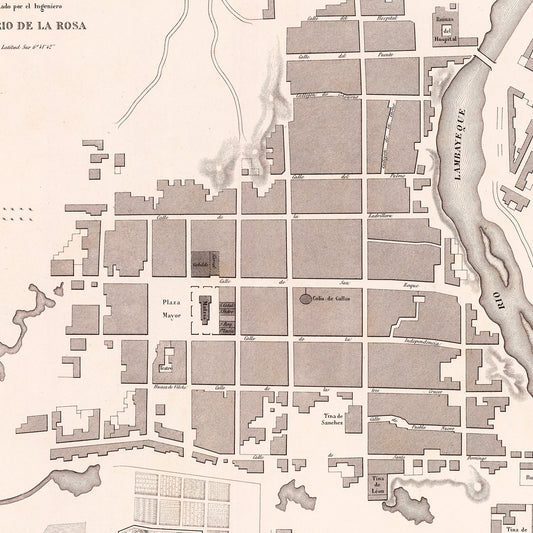 Vintage Map of Lambayeque, Peru, 1865
