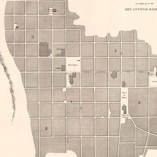 Vintage Map of Chachapoyas, Peru, 1865