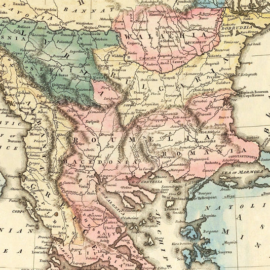 Vintage Map of Turkey, 1823