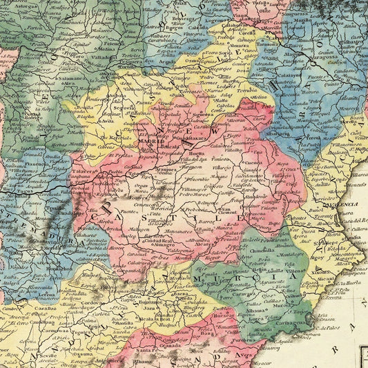 Vintage Map of Portugal, 1823