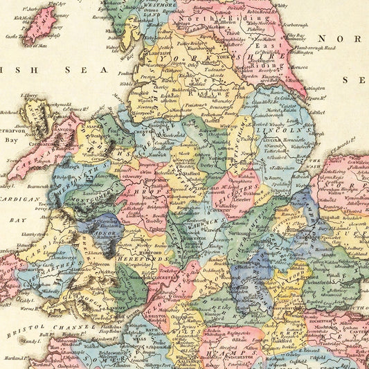 Vintage Map of England, 1823