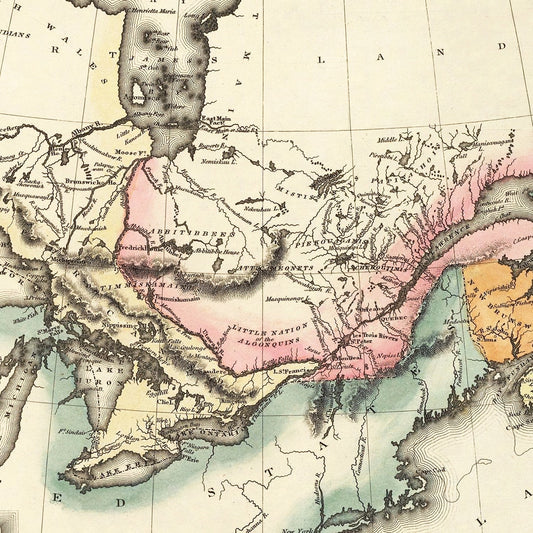 Vintage Map of Canada, 1823 Wall Art
