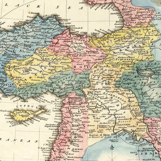 Vintage Map of Turkey, 1823 II