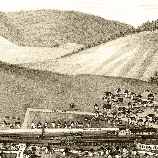 Vintage Map of Hallstead, Pennsylvania, 1887