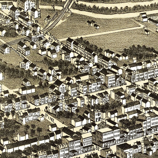 Vintage Map of Hamburg, Pennsylvania, 1889
