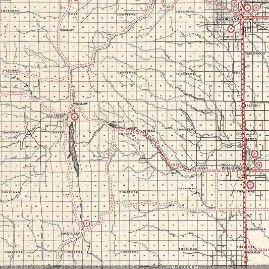 Vintage Map of Glenn County, California, 1935