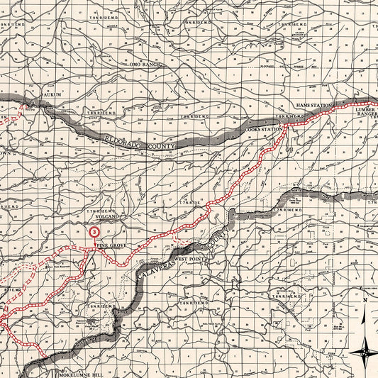 Vintage Map of Amador County, California, 1935