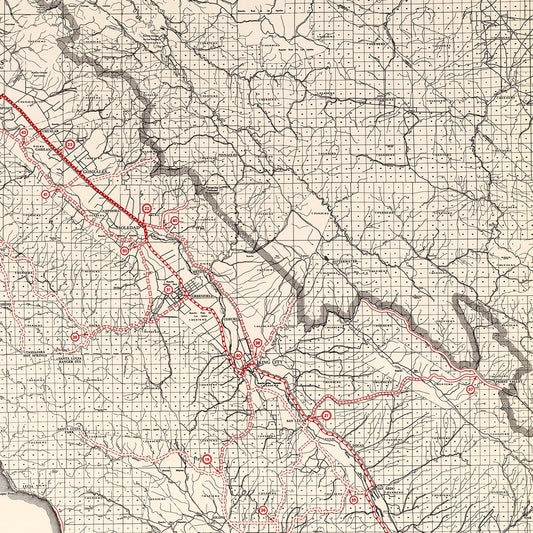 Vintage Map of Monterey County, California, 1935