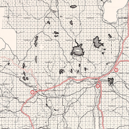 Vintage Map of Modoc County, California, 1935