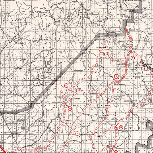 Vintage Map of Madera County, California, 1935