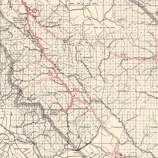Vintage Map of San Benito County, California, 1935