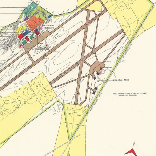 Vintage Map of Knoxville and McGhee Tyson Airport, Tennessee, 1952