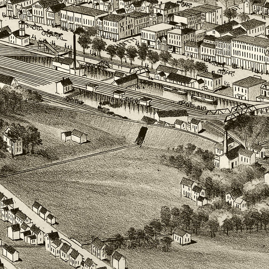 Vintage Map of Honesdale, Wayne County, Pennsylvania, 1890