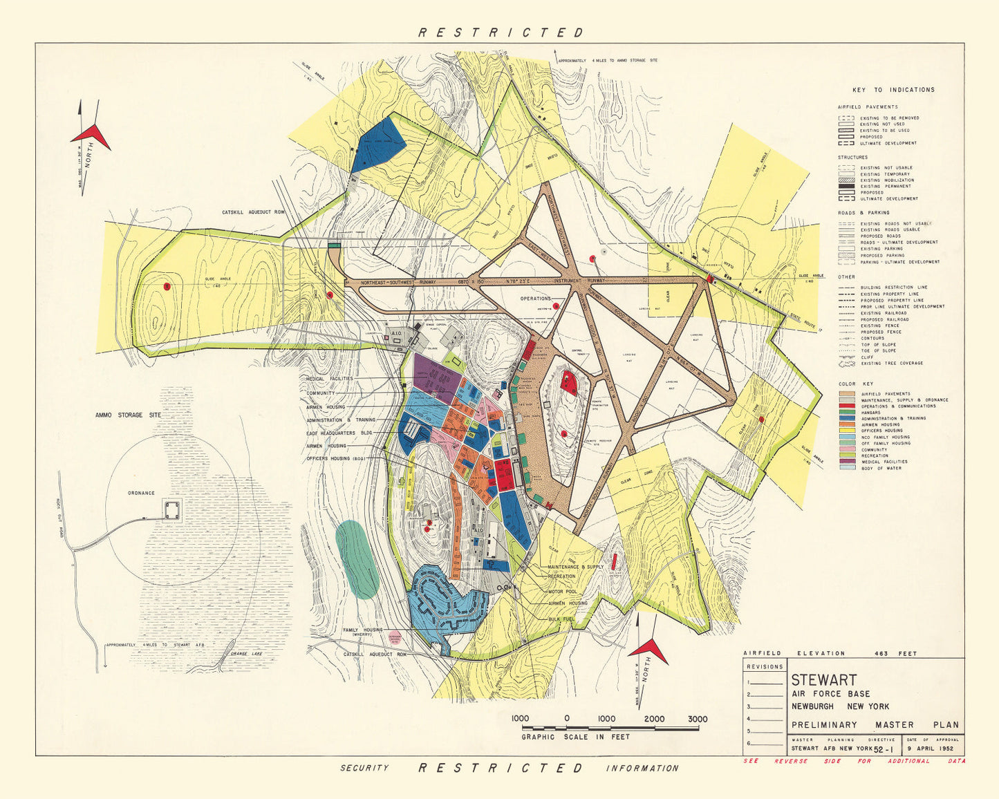 Vintage Map of Newburgh, Orange County, New York, 1952