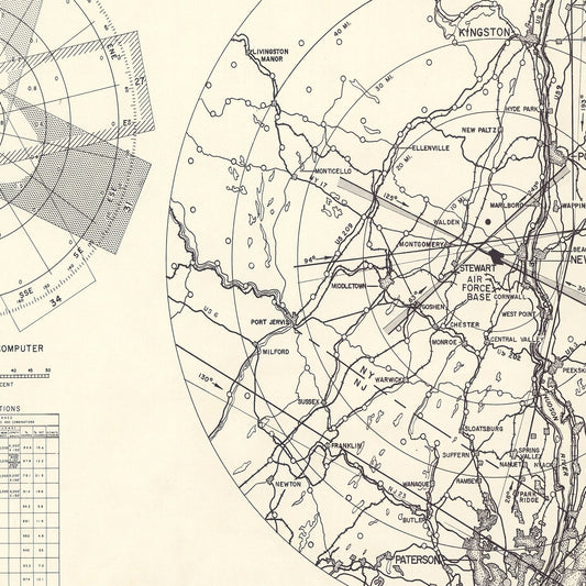 Vintage Map of the Newburgh, New York Vicinity, 1952