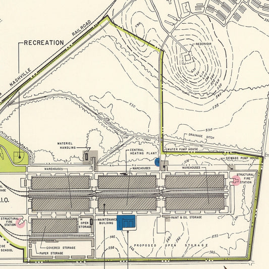 Vintage Map of Gadsden, Alabama, 1952