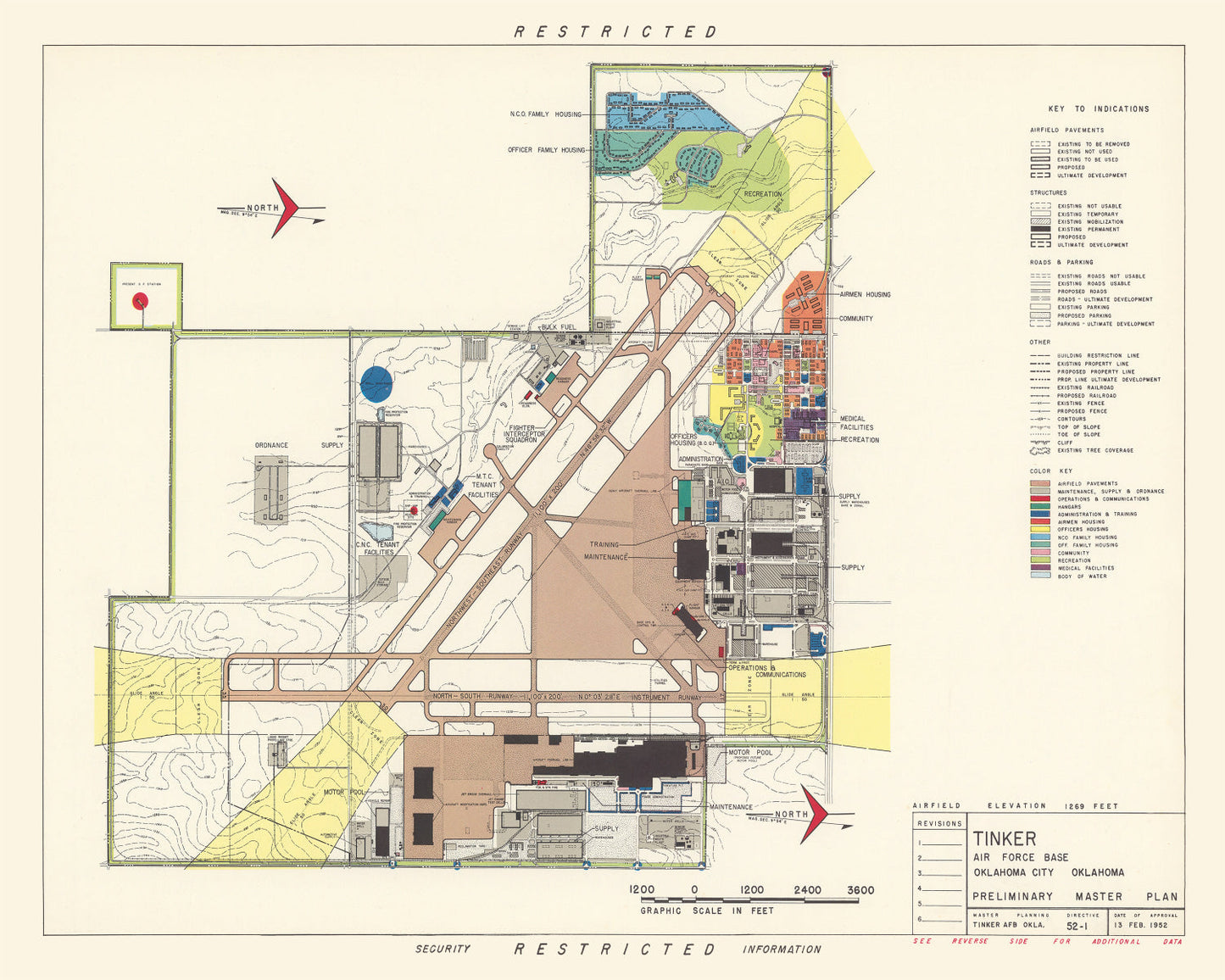 Vintage Map of Oklahoma City, Oklahoma, 1952