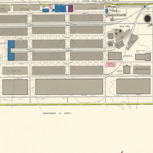 Vintage Map of Topeka, Kansas, 1951