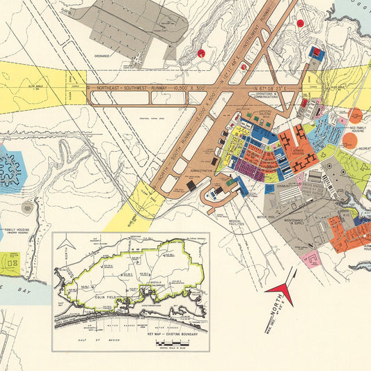 Vintage Map of Valparaiso and Eglin AFB Area, Florida, 1952