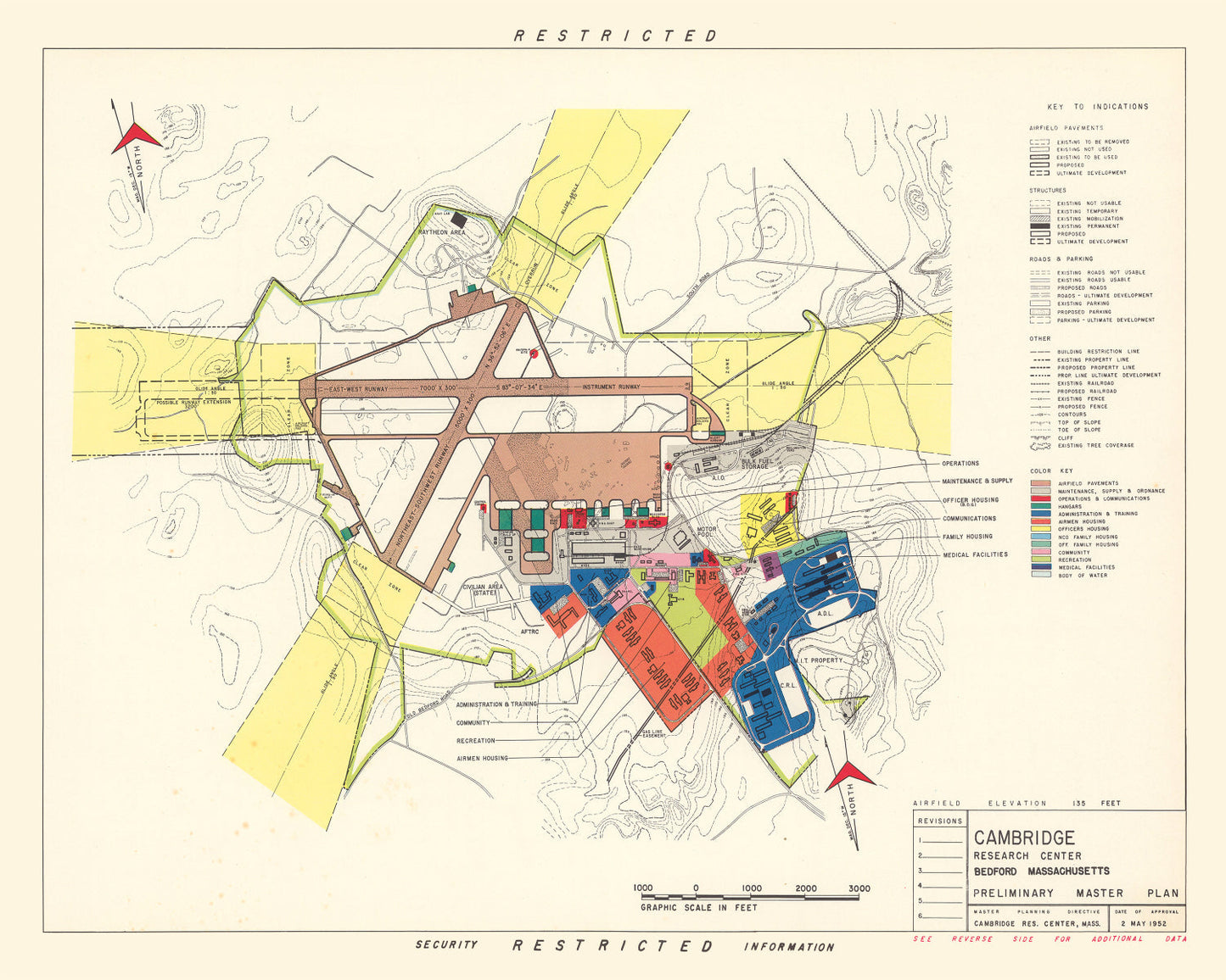Vintage Map of Cambridge Research Center, 1952