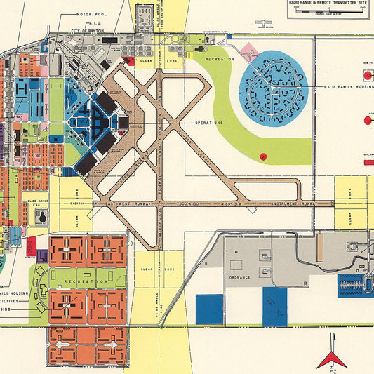 Vintage Map of Chanute Air Force Base, 1951 Wall Art