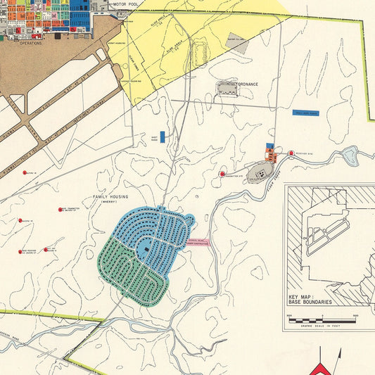 Vintage Map of Mather Air Force Base, Sacramento, 1952