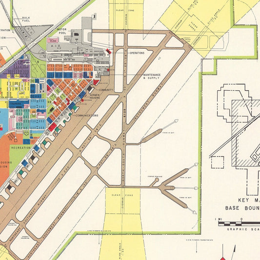 Vintage Map of Nellis Air Force Base & Las Vegas, 1951