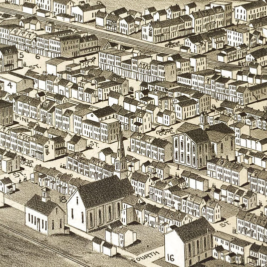 Vintage Map of Mahanoy City, Pennsylvania, 1889